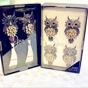 New Owl napkin holder set of 4 and 2 butter knife